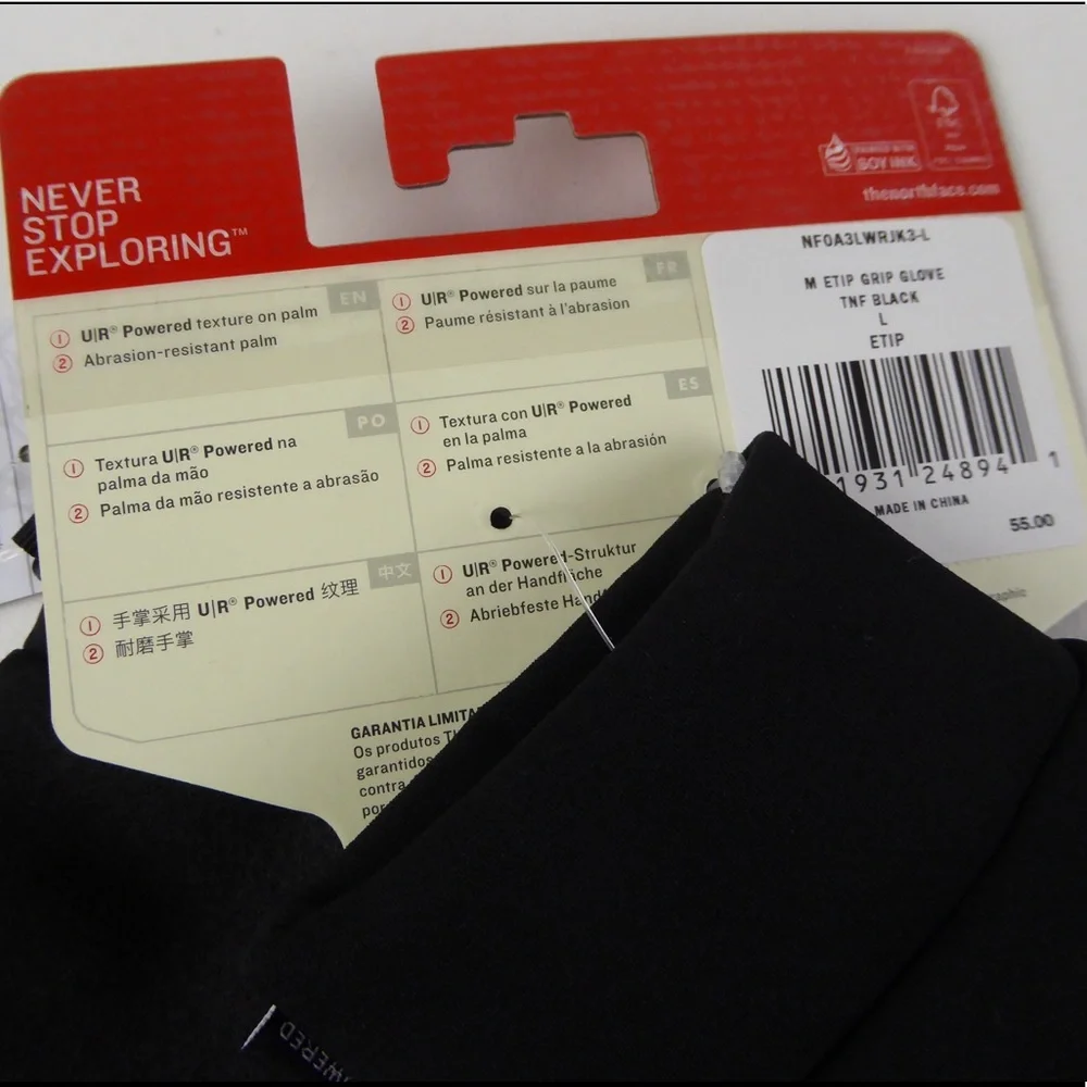 TNF The North Face Etip Grip U/R Tech Gloves NWT Abrasion Resistant - Picture 8 of 8